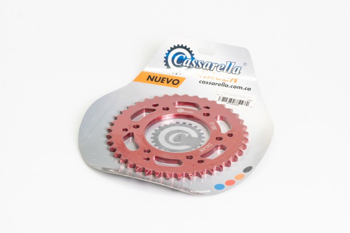 SPROCKET - 40 FZ 160 PASO 428 ESTILO SPIRO ROJO DURAL RACER CASSARELLA X