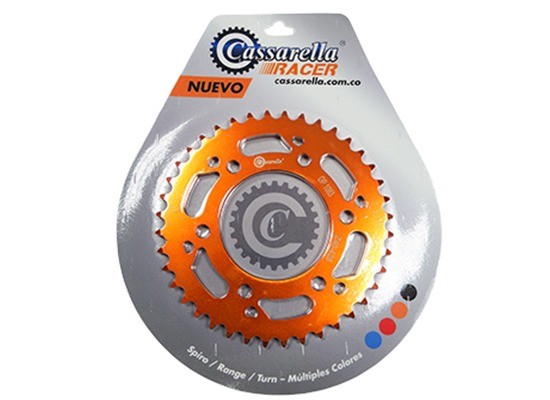 SPROCKET - 40 FZ 160 PASO 428 ESTILO SPIRO NARANJA DURAL RACER CASSARELLA X