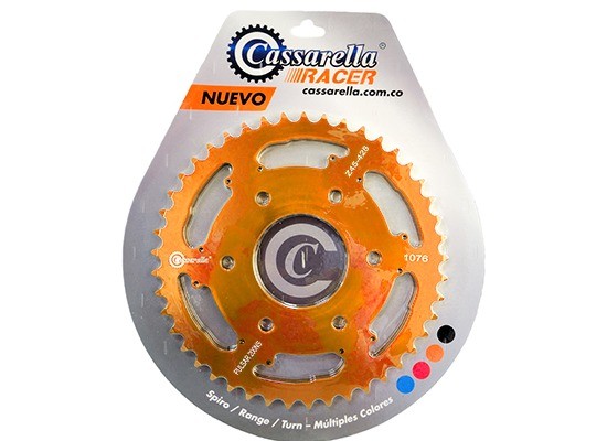 SPROCKET - 45 PULSAR NS 200 PASO 428 ESTILO TURN NARANJA DURAL RACER CASSARELLA