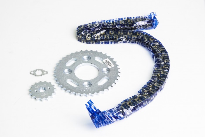 KIT CAJA CADENA - WAVE II 100 4 HUECOS (PT38-PD15C-428H-110-C) DORADA CASSARELLA