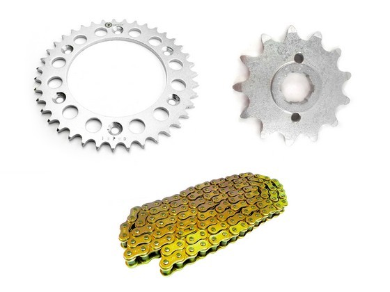 KIT CAJA CADENA - AKT XM 200 6 HUECOS (PT39C-PD13C-520-H-110-C) DORADA CASSARELLA