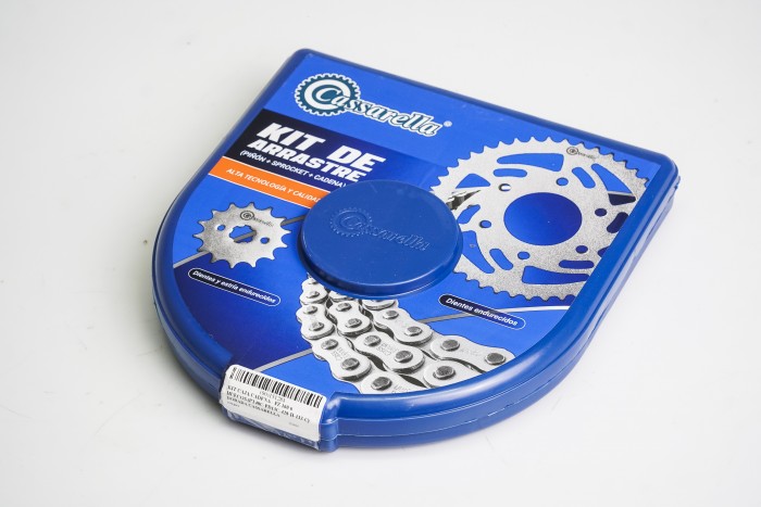 KIT CAJA CADENA - FZ 160 6 HUECOS (PT40C-PD13C-428-H-132-C) DORADA CASSARELLA