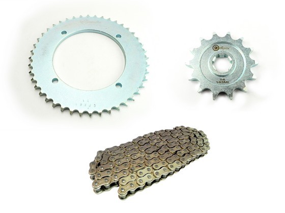 KIT CAJA CADENA - KLX 150 4 HUECOS (PT44C-PD14C-428-H-132-C) NIQUELADA CASSARELLA