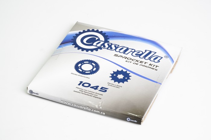 KIT PIÑONES - CB1 MODELO NUEVO 125 4 HUECOS (PT44C-PD14C PASO 428) CASSARELLA