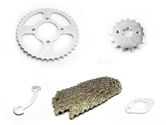 KIT CAJA CADENA - GS X 150 4 HUECOS (PT43C-PD15C-428-H-132-C) NIQUELADA CASSARELLA