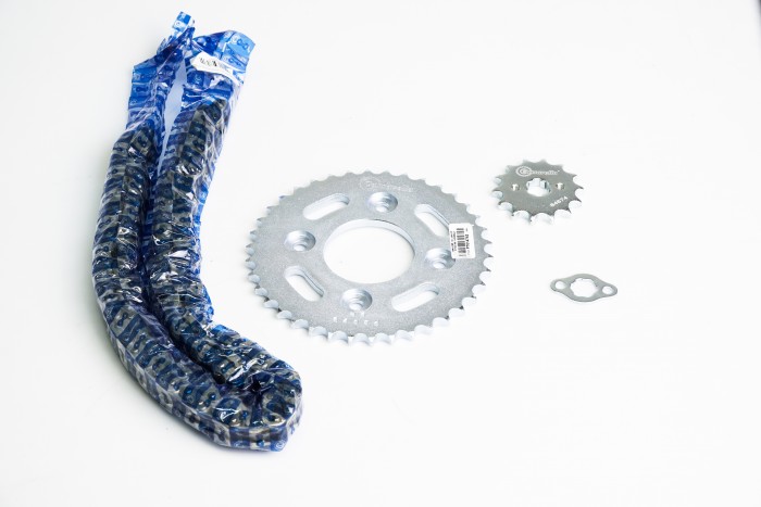 KIT CAJA CADENA - WAVE II 100 4 HUECOS (PT38C-PD14C-428-H-104-C) NIQUELADA CASSARELLA