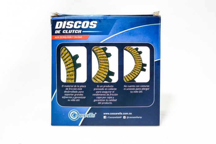 DISCOS CLUTCH CASSARELLA BAJAJ PULSAR NS160 FI JUEGO*5 (165-JAP)