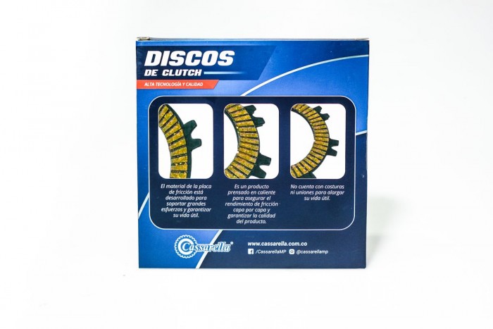 DISCOS CLUTCH CASSARELLA FZ250|FZN250-A|XTZ25 JUEGO*6(165-JAP)