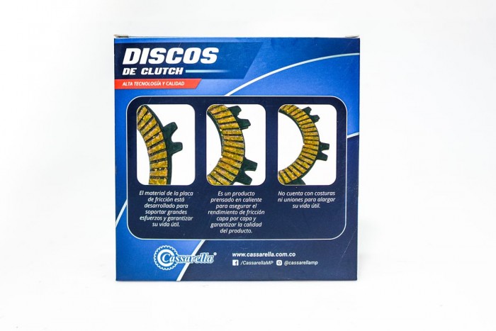 DISCOS CLUTCH CASSARELLA BOXER CT100|BOXER BM 100 CLASSIC|PLATINO110 COMFORTE DRL|PLATINO110 COMFORTEC|XCD|PLATINO125|DISCOVER 100|DISCOVER125 THIN|DISCOVER125ST JUEGO*5 (165-JAP)