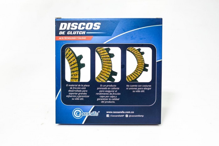 DISCOS CLUTCH CASSARELLA BAJAJ BOXER BM150 X JUEGO*5 (165-JAP)