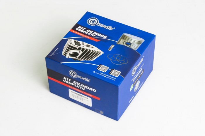 KIT CILINDRO COMPLETO CON PISTON CASSARELLA CBF125/XR125-BRIO/XR125L/MRX125 BULON 13MM PISTON 52,4MM PLATA  (490C)