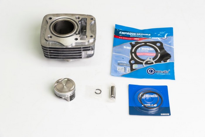 KIT CILINDRO COMPLETO CON PISTON CASSARELLA TVS NTORQ 53.5MM GRIS (490C)