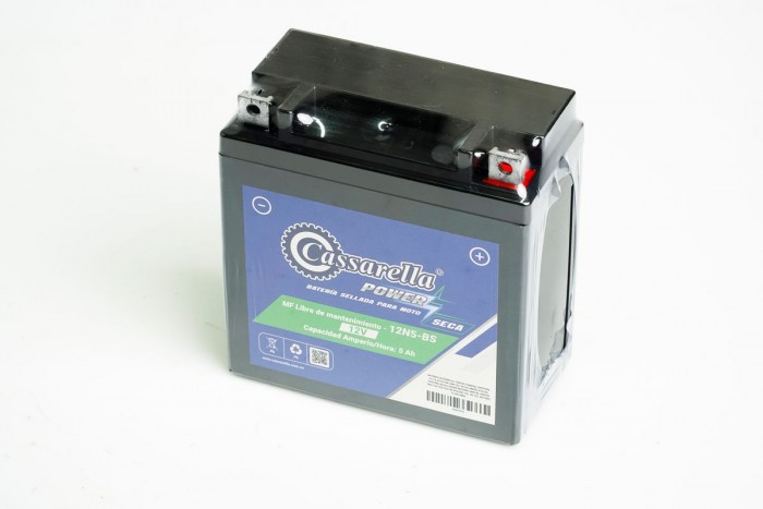 BATERIA CASSARELLA 12N5-BS YAMAHA: CRYPTON, FZ 16, SZ15/16R, YBR 125, YD125 LIBERO, XTZ125, FZN150D, BAJAJ: BOXER BM100ES, BM150,  DISCOV 100/110/125/135/150, PULSAR 135,  NS 125. VICTORY: FLOW, (405)