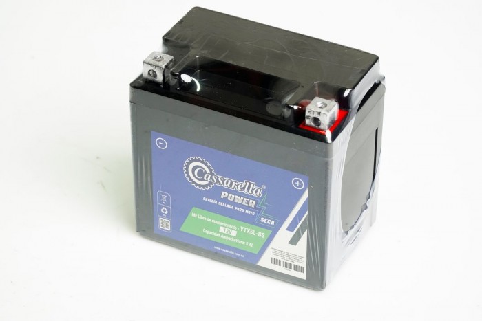 BATERIA CASSARELLA YTX5L-BS VICTORY: ADVANCE 110/R, ONE ST 100YAMAHA: FZ16 2.0 SUZUKI: GSX-R150,BAJAJ: PULSAR NS 150/160.KYMCO: TOP BOY HONDA: XR150L, CB 160F STD, BIZ125, CLICK, XR125L, NXR150(405)
