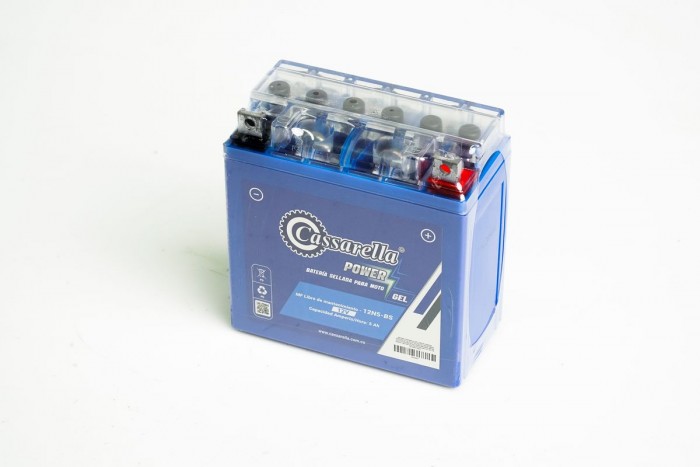 BATERIA CASSARELLA GEL 12N5-BS YAMAHA: CRYPTON, FZ 16, SZ15/16R, YBR 125, YD125 LIBERO, XTZ125, FZN150D, BAJAJ: BOXER BM100ES, BM150,  DISCOV 100/110/125/135/150, PULSAR 135,  NS 125. VICTORY: (405)