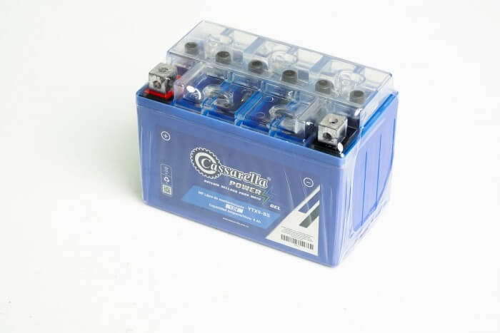 BATERIA CASSARELLA GEL YTX9-BS KTM: 200/250/390 DUKE/NG/RC KAWASAKI: BR250, ER250/300, EX250,EX300, KLE250, KLE300, ZR1000DCF.BAJAJ: PULSAR NS/RS 200, DOMINAR 400 SUZUKI: FREEWIND, INAZUMA 250, (405)