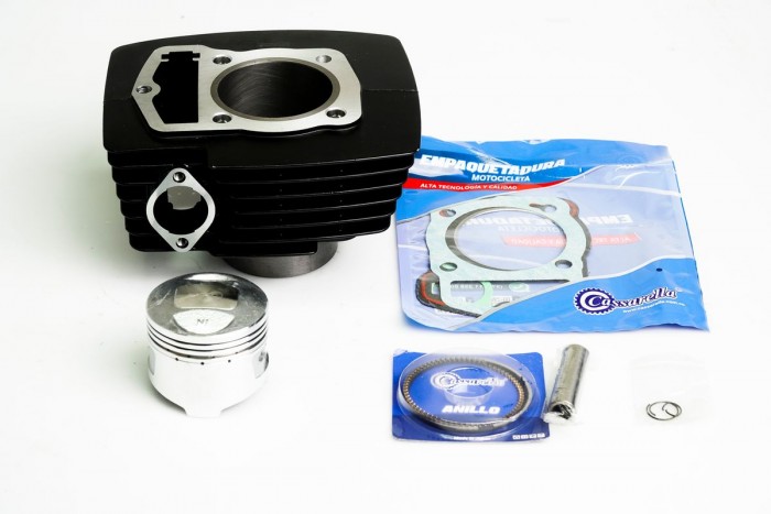 KIT CILINDRO COMPLETO CON PISTON CASSARELLA AKT180 LX(CR5)|TTR 180|TTX 180|XM 180 63MM NEGRO (490C)
