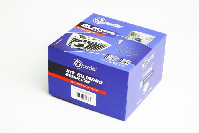 KIT CILINDRO COMPLETO CON PISTON CASSARELLA AKT200DS | CR5 200 | TTX200 | TTR200 BULÓN 15MM PISTÓN 63,5MM NEGRO  (490C)