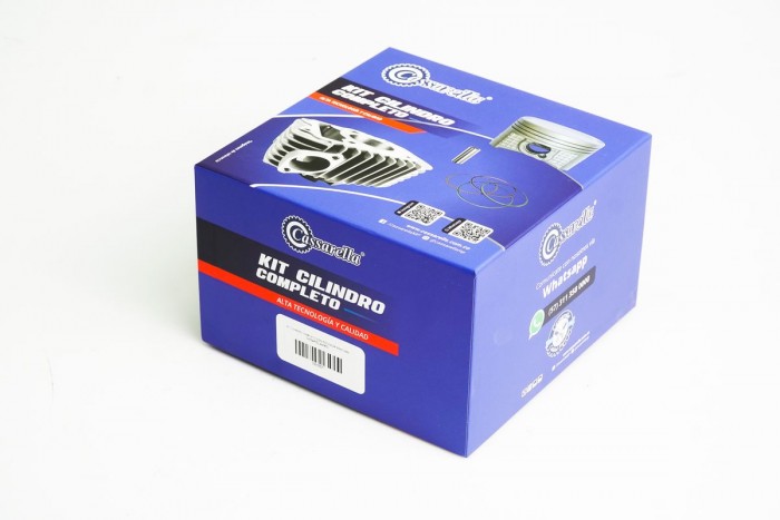KIT CILINDRO COMPLETO CON PISTON CASSARELLA DR150 BULON 14MM PISTON 57.3MM PLATA (490C)