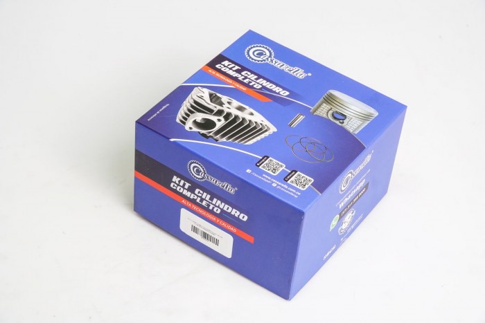 KIT CILINDRO COMPLETO CON PISTON CASSARELLA AKT125 CR4|NKDR|EVO NE|TTR125|EVO R3|SLR|BOMBER125|COMBAT EIII 56.5MM (490C)