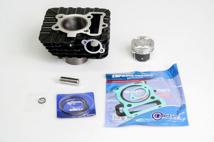 KIT CILINDRO COMPLETO CON PISTON CASSARELLA PULSAR NS 125 54MM NEGRO (490C)