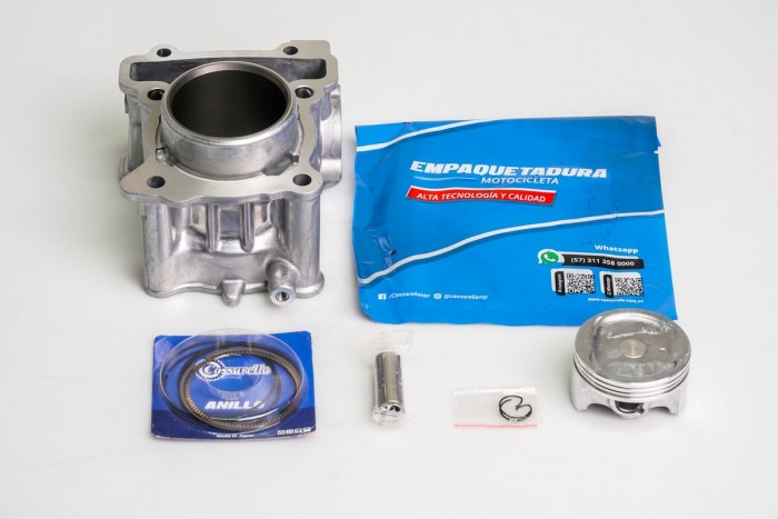 KIT CILINDRO COMPLETO CON PISTON CASSARELLA GPD155A NMAX155|MT15|R15 V3 BULOM 14MM PISTON 58MM (490C)