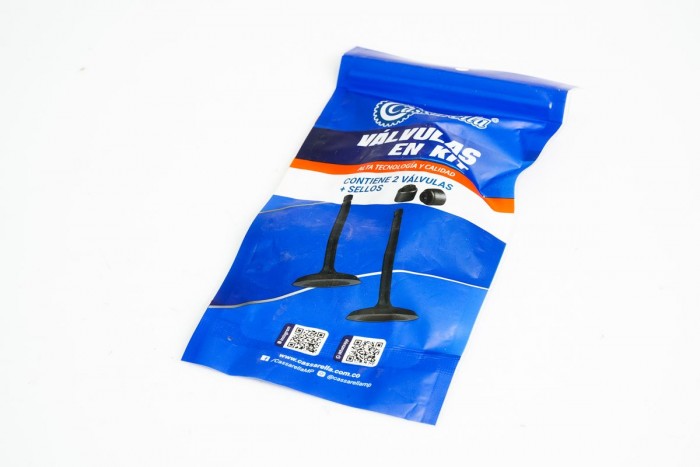 VALVULAS KIT ADMISION Y ESCAPE CON SELLOS CASSARELLA + TVS APACHE RTR200/160 4V (372-JAP)