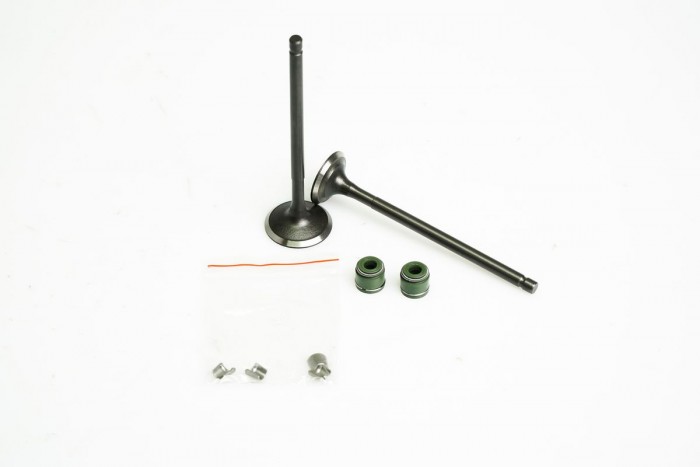 VALVULAS KIT ADMISION Y ESCAPE CON SELLOS CASSARELLA + TVS APACHE RTR200/160 4V (372-JAP)