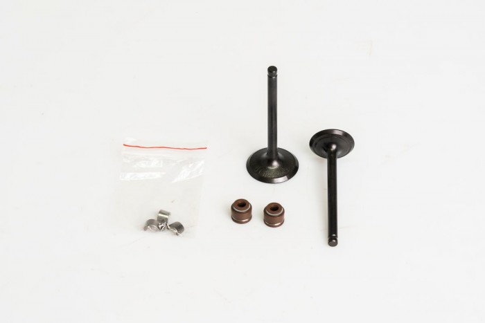 VALVULAS KIT ADMISION Y ESCAPE CON SELLOS CASSARELLA + AK125 FLEX (372-JAP)
