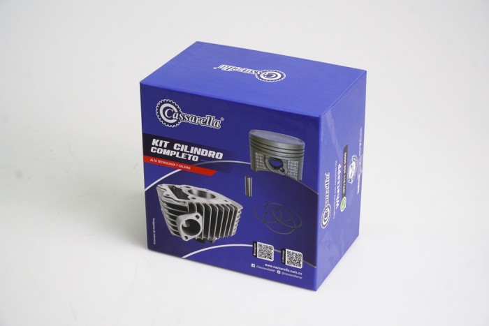 KIT CILINDRO COMPLETO CON PISTON CASSARELLA NXR125 BROS/XLR-125/XR-125/CG-125-TITAN VARILLERO BULON 13MM PISTON 56,5MM PLATA  (490C)
