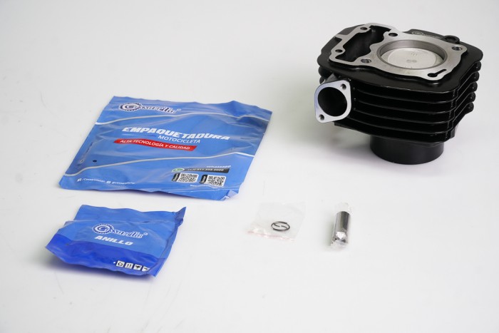 KIT CILINDRO COMPLETO CON PISTON CASSARELLA CB190R BULON 14MM PISTON 61MM NEGRO (490C)