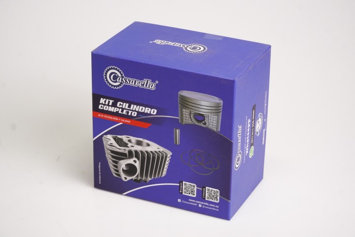 KIT CILINDRO COMPLETO CON PISTON CASSARELLA AGILITY125|FLY125|TWIST BULON 15MM PISTON 52,4MM PLATA  (490C)