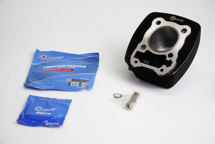 KIT CILINDRO COMPLETO CON PISTON CASSARELLA PULSAR200 BULON 17MM PISTON 67MM NEGRO (490C)