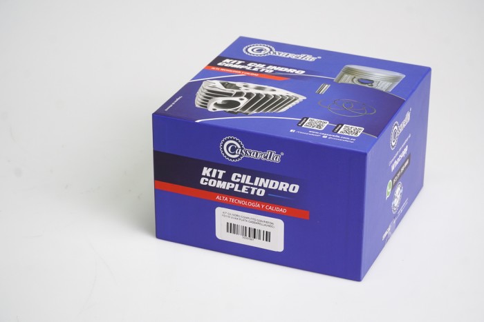 KIT CILINDRO COMPLETO CON PISTON CASSARELLA FD115 VIVAX BULON 14MM PISTON 53,5MM PLATA