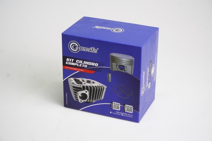 KIT CILINDRO COMPLETO CON PISTON CASSARELLA GN125/GN125H/GS125/INTRUDER/DR125 PISTON PLANO - BULON 14MM PISTON 57MM PLATA (490C)