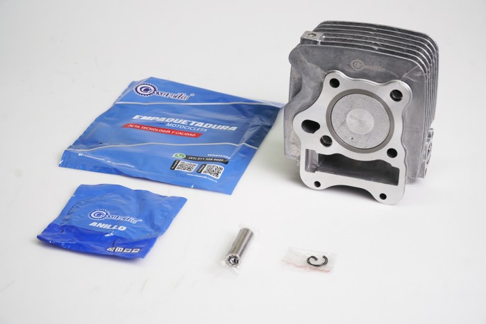 KIT CILINDRO COMPLETO CON PISTON CASSARELLA FD125 BEST BULON 14 PISTON 53,5MM PLATA (490C)