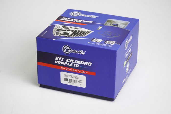 KIT CILINDRO COMPLETO CON PISTON CASSARELLA CRYPTON110 CON CUELLO BULON 13MM PISTON 49MM PLATA (490C)