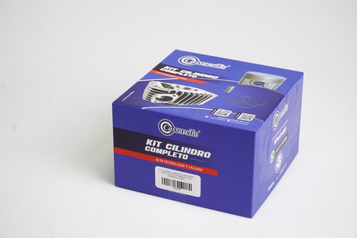 KIT CILINDRO COMPLETO CON PISTON CASSARELLA LIBERO125/XTZ125/YBR125 BULON 15MM PISTON 54MM PLATA (490C)