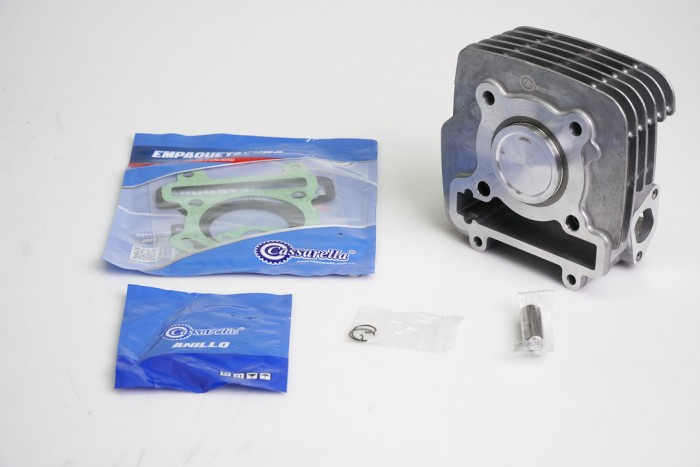 KIT CILINDRO COMPLETO CON PISTON CASSARELLA CRYPTON115 BULON13MM PISTON 50MM PLATA (490C)