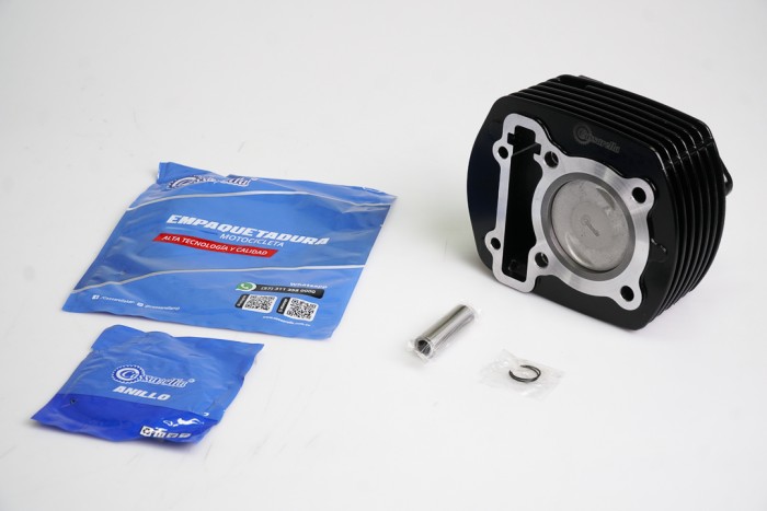 KIT CILINDRO COMPLETO CON PISTON CASSARELLA FZ16/SZR/FAZER BULON 15MM PISTON 58MM NEGRO (490C)