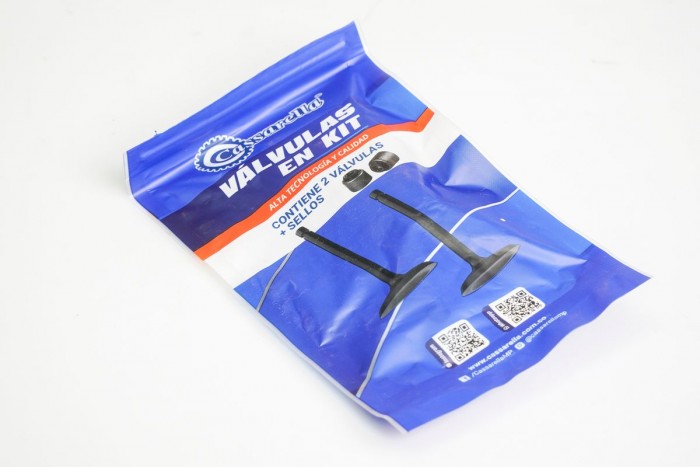 VALVULAS KIT ADMISION Y ESCAPE CON SELLOS CASSARELLA + DISCOVER125 ST/150 ST (372-JAP)