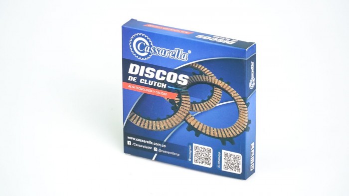 DISCOS CLUTCH CASSARELLA BOXER'S/PLATINO100/110/DISCOVER100/125+/125ST/G7/GTO JUEGO*5 (165-JAP)