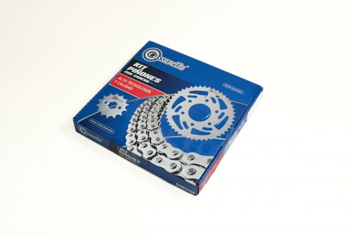KIT CAJA CADENA -  AKT 250 R 6 HUECOS (PT42C-PD13C-520-H-110C) DORADA O'RING CASSARELLA