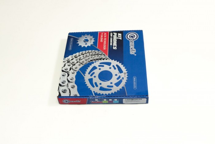 KIT CAJA CADENA -  AKT 250 R 6 HUECOS (PT42C-PD13C-520-H-110C) DORADA O'RING CASSARELLA