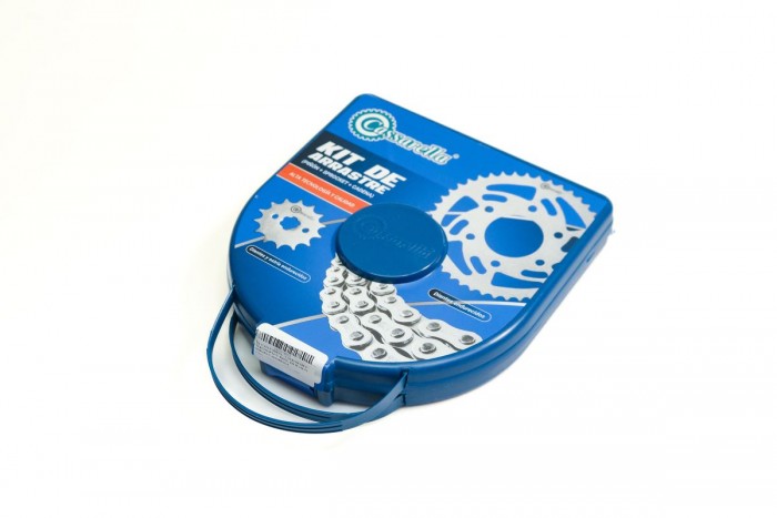 KIT CAJA CADENA - V-STROM 160 4 HUECOS (PT47C-PD15C-428-H-136-C) DORADA CASSARELLA