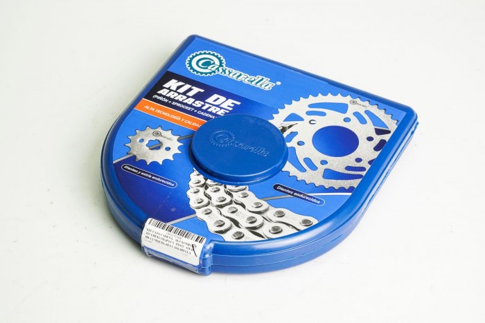 KIT CAJA CADENA - AKT KOMFORT 115 4 HUECOS (PT37C-PD15C-428-H-106-C) NIQUELADA CASSARELLA