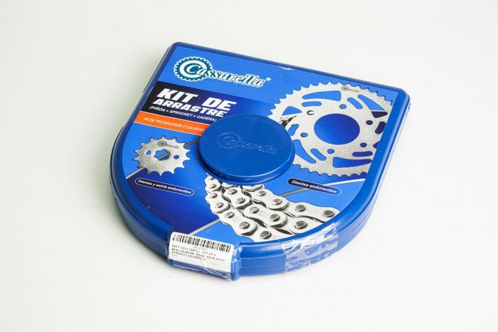 KIT CAJA CADENA - XTZ 125 4 HUECOS (PT50C-PD14C-428-H-124-C) DORADA CASSARELLA