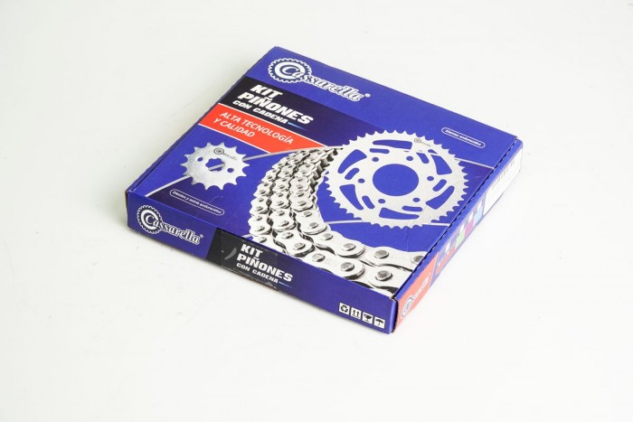 KIT CAJA CADENA - CB1 MODELO NUEVO 125 4 HUECOS (PT44C-PD14C-428--124-C) DORADA CASSARELLA