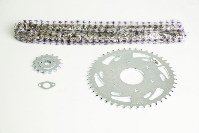 KIT CAJA CADENA - DUKE MODELO NUEVO 390 6 HUECOS (PT45C-PD15C- 520- H-120C)  NIQUELADA CASSARELLA