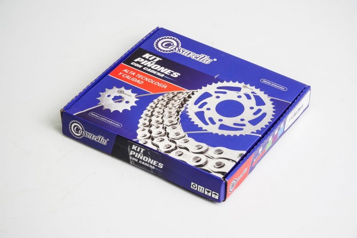 KIT CAJA CADENA - BOXER CT 100 HUECOS (PT44C-PD14C-428H-124-C) DORADA CASSARELLA